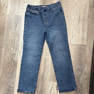 Good American Mid-Wash Blue Jeans